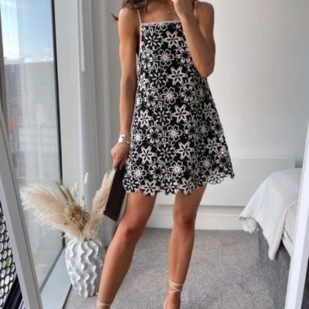 Zara Floral Crochet Mini Dress